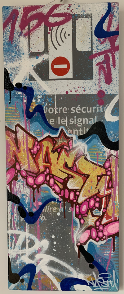 NASTY - Sans Titre, 2017 - Plaque de métro émaillée taguée 2