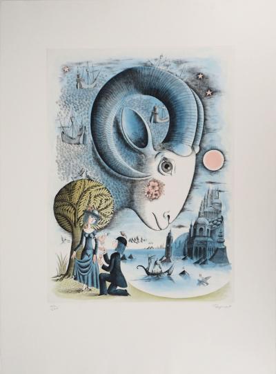 Raymond PEYNET : Signe du zodiaque, Le Bellier - Gravure originale signée 2