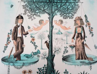 Raymond PEYNET : Signe du zodiaque, Balance - Gravure originale signée 2