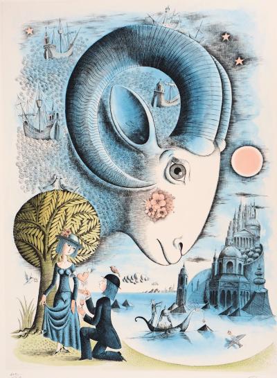 Raymond PEYNET : Signe du zodiaque, Le Bellier - Gravure originale signée 2