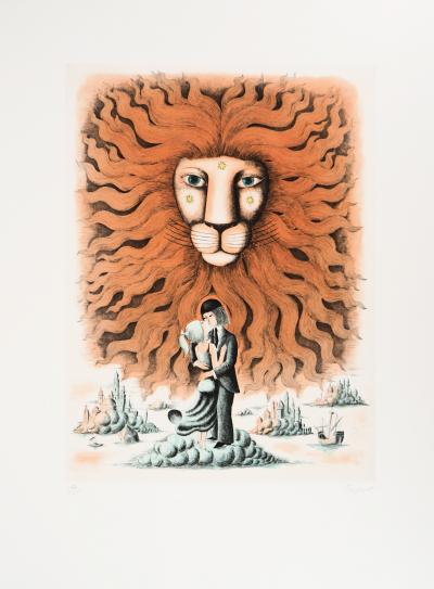 Raymond PEYNET : Signe du zodiaque, Lion - Gravure originale signée 2