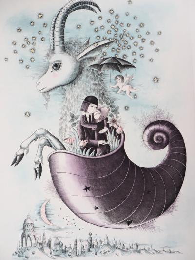 Raymond PEYNET : Signe du zodiaque, Capricorne - Gravure originale signée 2