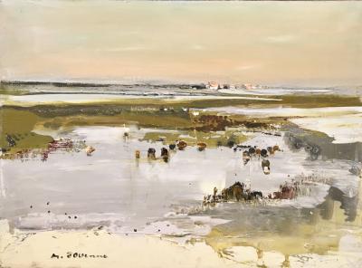 Michel JOUENNE - Camargue, 1995, Huile sur toile signée 2