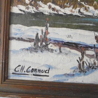 Charles CORNUD - The chain of the Alps and the Island of Love - Signed oil on cardboard 2