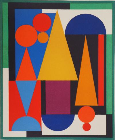 Auguste HERBIN  - Composition Rouge 2, 1949 - Sérigraphie 2