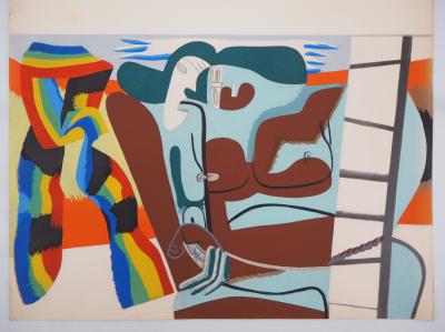 LE CORBUSIER - Two women and a colourful scarf , 1938 - Lithograph 2
