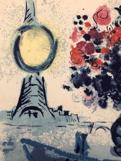 Marc CHAGALL - Bateau mouche au bouquet, 1962 - Lithographie 2