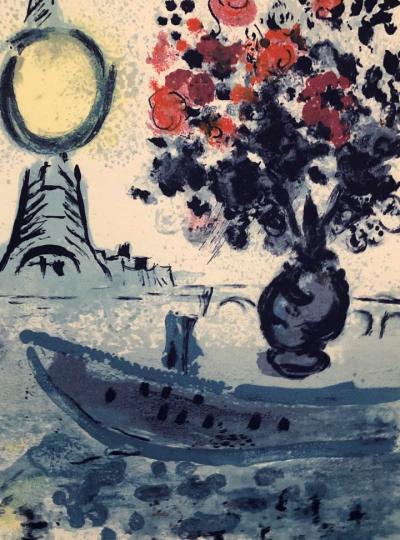 Marc CHAGALL - Bateau mouche au bouquet, 1962 - Lithographie 2