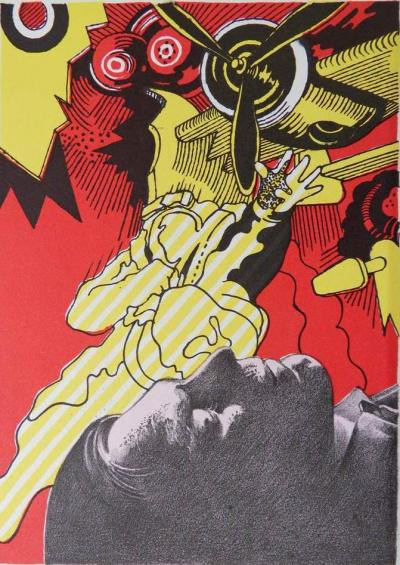 Henri CUECO : Le Pilote et la femme adultère, 1972 - 9 lithographies originales 2