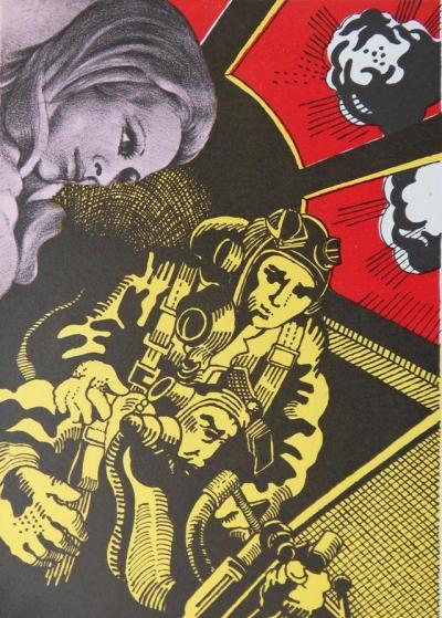Henri CUECO : Le Pilote et la femme adultère, 1972 - 9 lithographies originales 2
