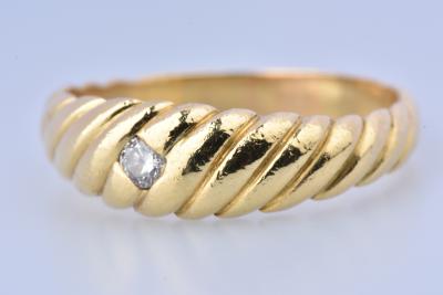 Bague solitaire diamants en or jaune 18 carats 2