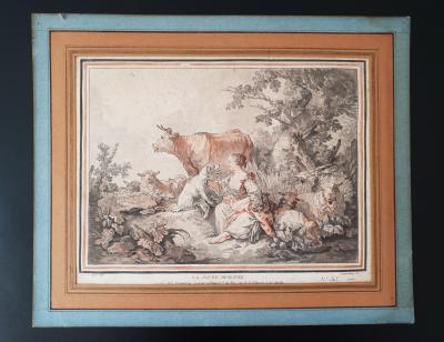 Gilles Demarteau d’après Jean-Baptiste Huet - La jeune bergère / Le jeune berger, XVIIIe siècle, Gravures 2