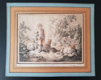 Gilles Demarteau d’après Jean-Baptiste Huet - La jeune bergère / Le jeune berger, XVIIIe siècle, Gravures 2