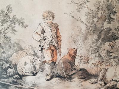 Gilles Demarteau d’après Jean-Baptiste Huet - La jeune bergère / Le jeune berger, XVIIIe siècle, Gravures 2