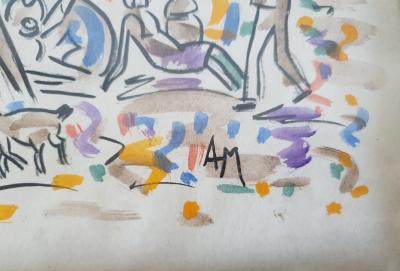 André Maurice - St Tropez / La Plage, vers 1960, Deux Aquarelles signées 2