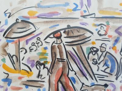 André Maurice - St Tropez / La Plage, vers 1960, Deux Aquarelles signées 2