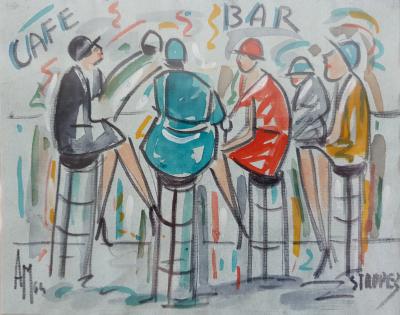 André Maurice - St Tropez / La Plage, vers 1960, Deux Aquarelles signées 2