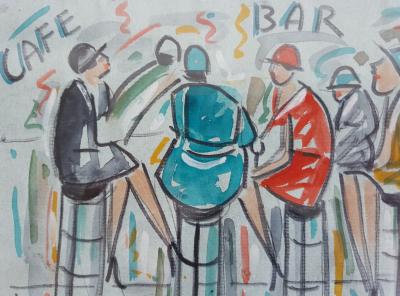 André Maurice - St Tropez / La Plage, vers 1960, Deux Aquarelles signées 2