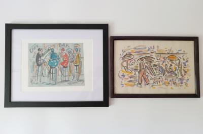 André Maurice - St Tropez / La Plage, vers 1960, Deux Aquarelles signées 2