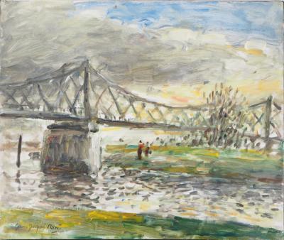 Jean-Jacques RENÉ (1943) - Rouen, pont aux Anglais, signed oil on canvas 2
