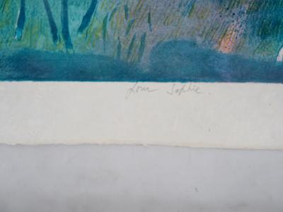 Paul GUIRAMAND : Les chevaux au coucher de soleil - Lithographie Originale Signée 2