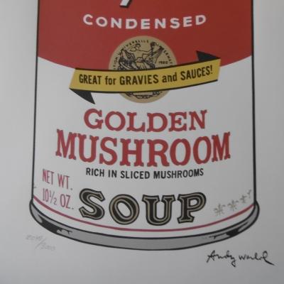 Andy WARHOL(d’après) - Campbell Soup Golden Mushroom, Lithographie Signée dans la planche et numérotée au crayon 2