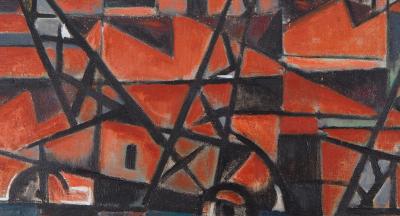Lino MELANO : Docks et Manufactures - Huile sur toile, Signée, 1956 2