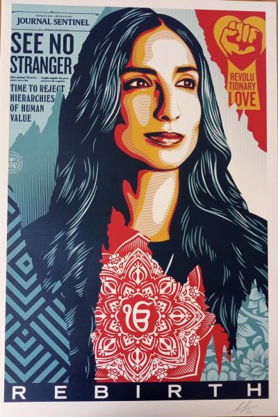Shepard FAIREY (Obey) - Rebirth  - Impression offset signée au crayon 2