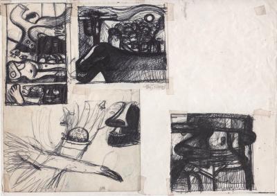 John CHRISTOFOROU - Recherches,  Dessin signé 2