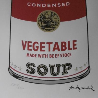 Andy WARHOL (d’après) - Campbell’s Soup Vegetable, Lithographie Signée dans la planche et numérotée au crayon 2