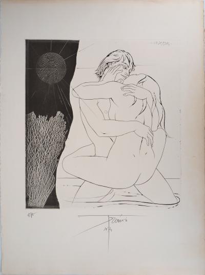 Pierre-Yves TRÉMOIS : Le baiser au soleil, 1974 - Gravure Originale Signée 2