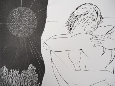 Pierre-Yves TRÉMOIS : Le baiser au soleil, 1974 - Gravure Originale Signée 2