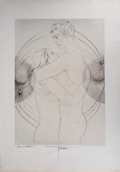 Pierre-Yves TRÉMOIS : Le regard amoureux - Gravure Originale Signée 2