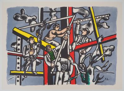 Fernand LÉGER - Les constructeurs - Lithographie 2