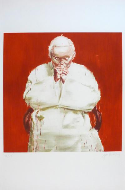 Yan PEI-MING - Le Pape, 2013, Lithographie signée au crayon 2