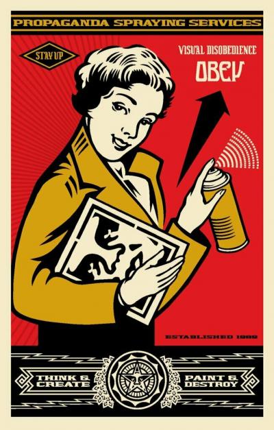 Shepard FAIREY (Obey) - Stay up Girl, 2020 - Impression offset signée 2