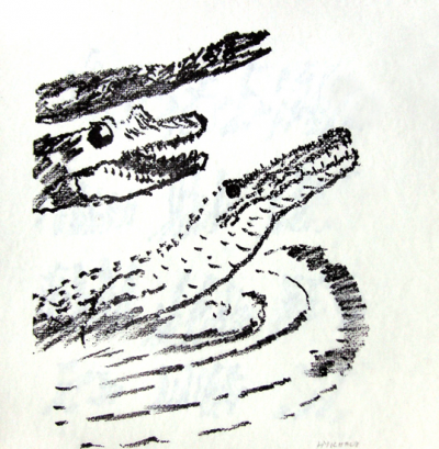 Henri MICHAUX - Through the way of Crocodile Beats, 1974 - Original signed lithograph 2