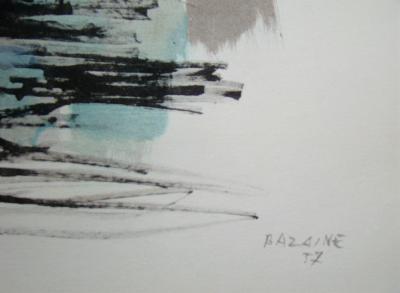Jean BAZAINE (d’après) - Composition, 1958 - Pochoir signée et datée 2