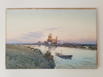 Alphonse Rey (1865-1938) - Les Saintes Maries de la Mer - Aquarelle - Début du XXe siècle 2