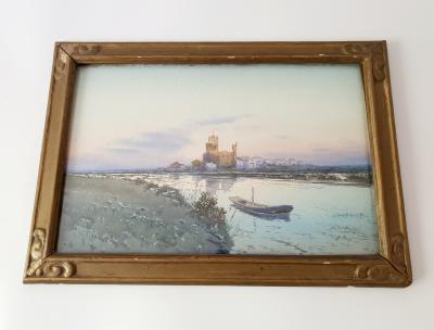 Alphonse Rey (1865-1938) - Les Saintes Maries de la Mer - Aquarelle - Début du XXe siècle 2