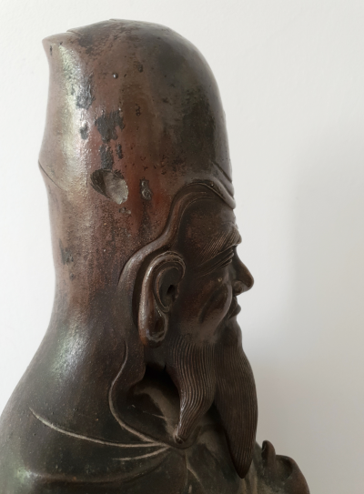 Chine - Milieu du XXe siècle - Sculpture de Shou Xing en Terre cuite 2