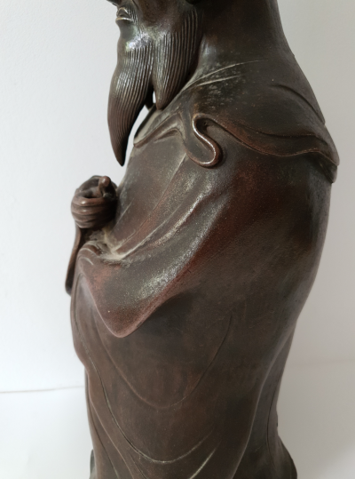 Chine - Milieu du XXe siècle - Sculpture de Shou Xing en Terre cuite 2