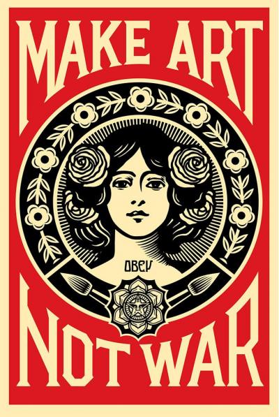 Shepard Fairey (Obey) - Make Art not war - lithographie signée 2