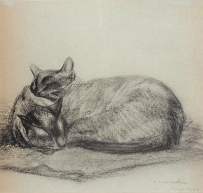 Théophile Alexandre STEINLEN : Les chats qui somnolent - Lithographie signée 2