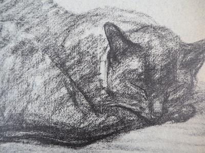 Théophile Alexandre STEINLEN : Les chats amoureux, Lithographie signée 2