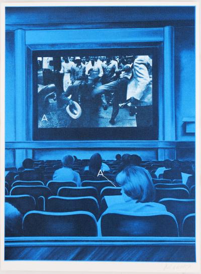 Jacques Monory - Cinéma à Hollywood,1976 -  Sérigraphie Originale Signée 2