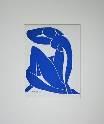 Henri MATISSE (d’après) - Nu bleu II, 1952 - Lithographie signée et datée 2