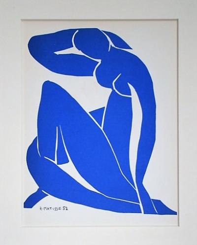 Henri MATISSE (d’après) - Nu bleu II, 1952 - Lithographie signée et datée 2