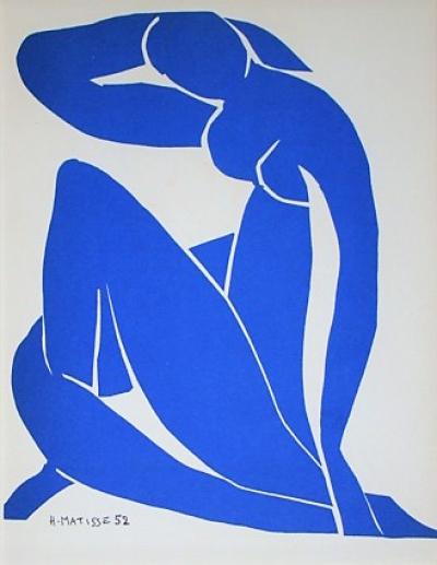 Henri MATISSE (d’après) - Nu bleu II, 1952 - Lithographie signée et datée 2