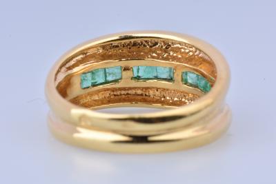 Bague Rivière d’émeraude en or jaune 2